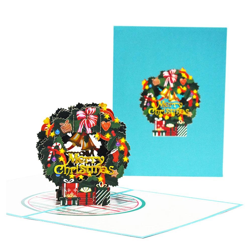 Kreativ Flerfärgad Jul 3D Hälsningskort Pappersprydnader God Jul Postkort Hantverk Pop Up Lyckönskningskort Festival