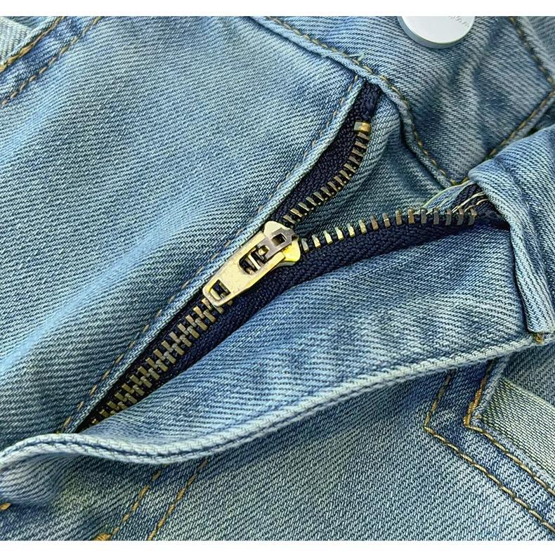 Women's Retro High Waist Patchwork Jeans - Slimming Straight Leg Cigarette Pants, Spring/Autumn 2025 Collection.