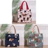 Floral Canvas Lunch Tote With Aluminum Insulation For Work And School