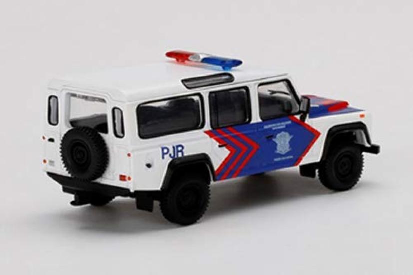 TrueScale Miniatures MINI GT 164 Land Rover Defender 110 Korlantas Indonesian National Traffic Police (Right-hand Drive) Indonesia Exclusive Finished