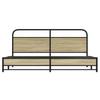 Metal Bed Frame without Mattress Sonoma Oak Finish 180 x 200 cm