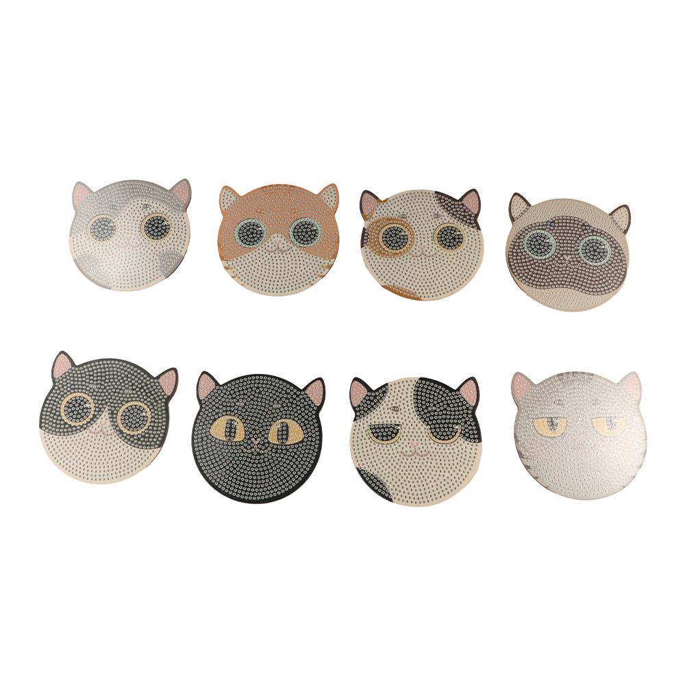 Anti Slip DIY  Painting Coasters Cartoon DIY Cat Tablemat  Home Decor