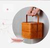 Retro Bamboo Woven Basket for Tea Set Storage | Bamboo Handle Food Container | Chinese Gongfu Tea Storage Box