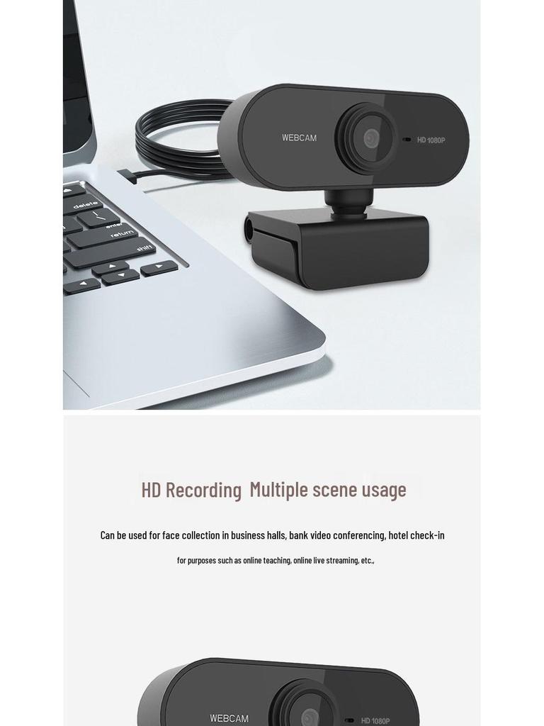 HD 1080P 2K USB Webcam for Desktop or Laptop: Ideal for Live Broadcasts and Online Classes