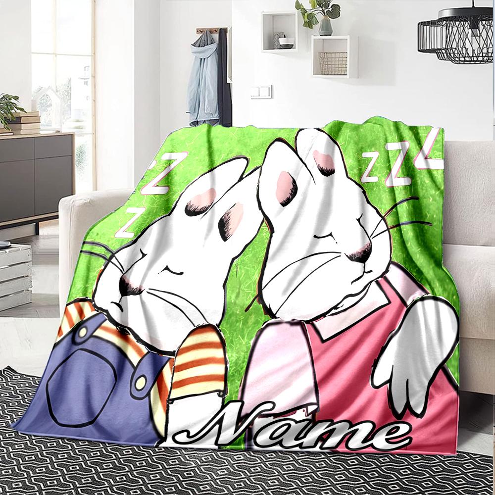 Customiz Name Personality Max and Ruby Blanket Soft &Warm Sofa Office Bed Travel Lunch Break Blanket, Gift Suitable All Seasons