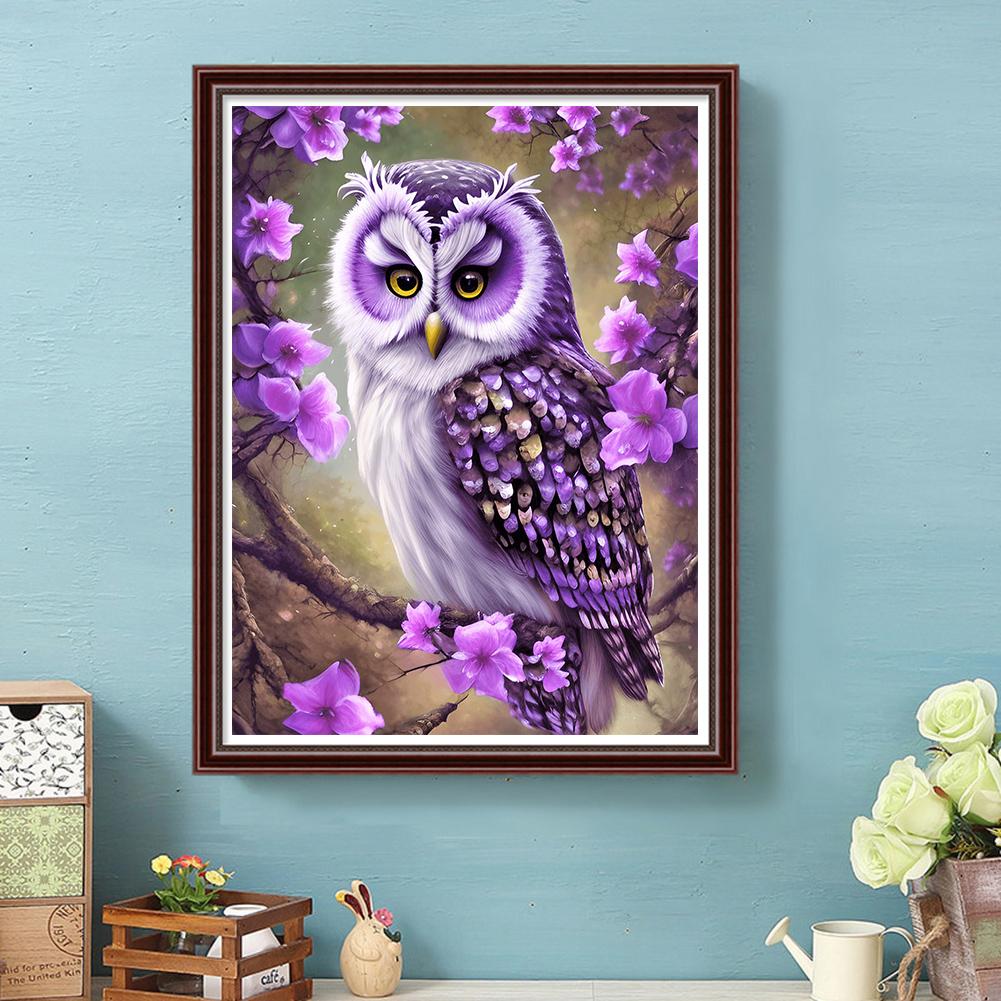 5D DIY Full Round Drill Diamond Painting Owl Kit Home Decoration Art Craft