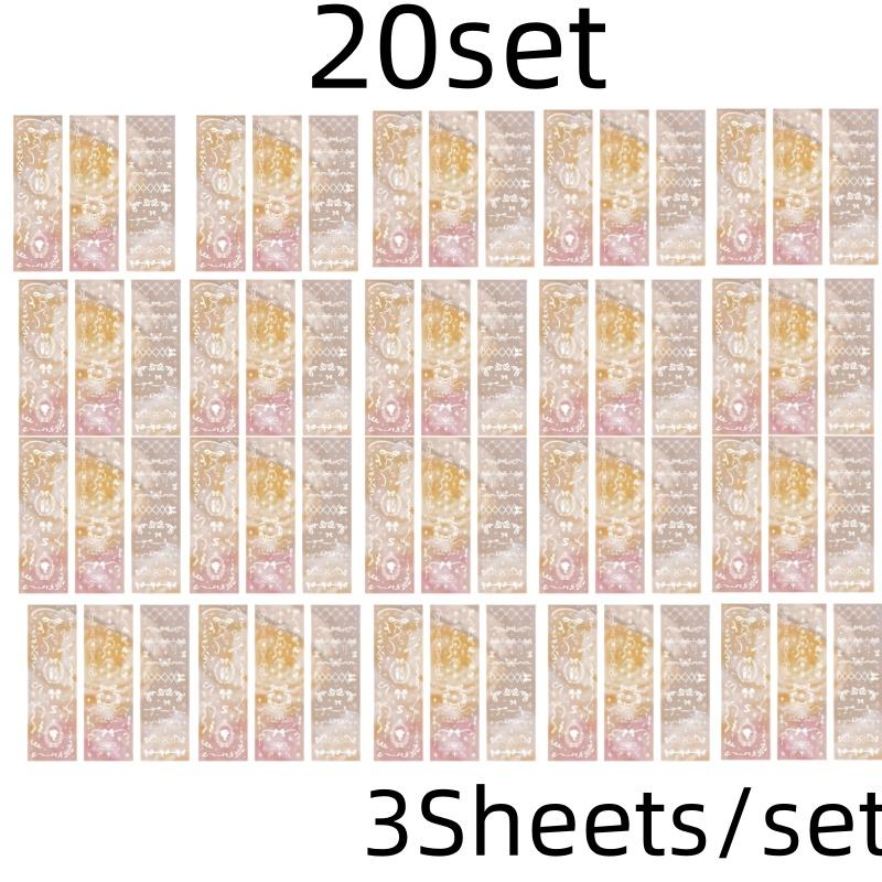 3 Sheets Butterfly Moon Star Stickers PET Transparent Decorative Stickers For Craft Album Journal Scrapbooking