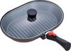 Marone Chef Ovale Pfanne für Fisch und 22 x 32 Induktionskochfeld Abnehmbare Diamantpfanne/Grill Steaks, cm, Kompatibel, Griff, Deckel,