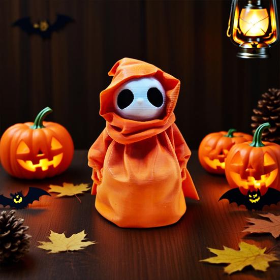 Grim Reaper Duck Statue 3D Printed Halloween Caped Ghost Duck Collectible Figurine for Halloween Home Office Desktop Decor