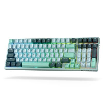 Tastatură mecanică wireless LTC Nimbleback NB981 cu fir RGB cu 98 de taste, software de gaming, switch-uri liniare personalizate 95%, tastatură 2.4G/BT/USB-C, amortizor cu 3 straturi.