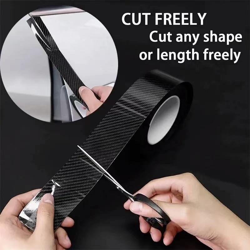 Anti Scratch Car Door Sill Protector Sticker Nano Carbon Fiber DIY Paste Protector Strip Auto Side Mirror Protection Tape Film