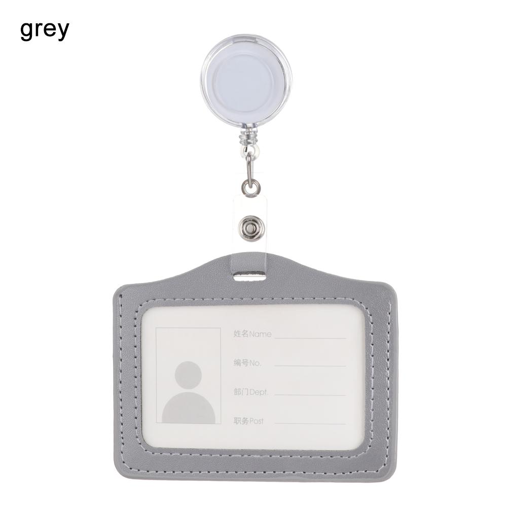 Bank Credit Card Holders Bus ID Identity Cards Case Multicolor Badge with Retractable Reel Work Card Cover PU Leather Cardholder