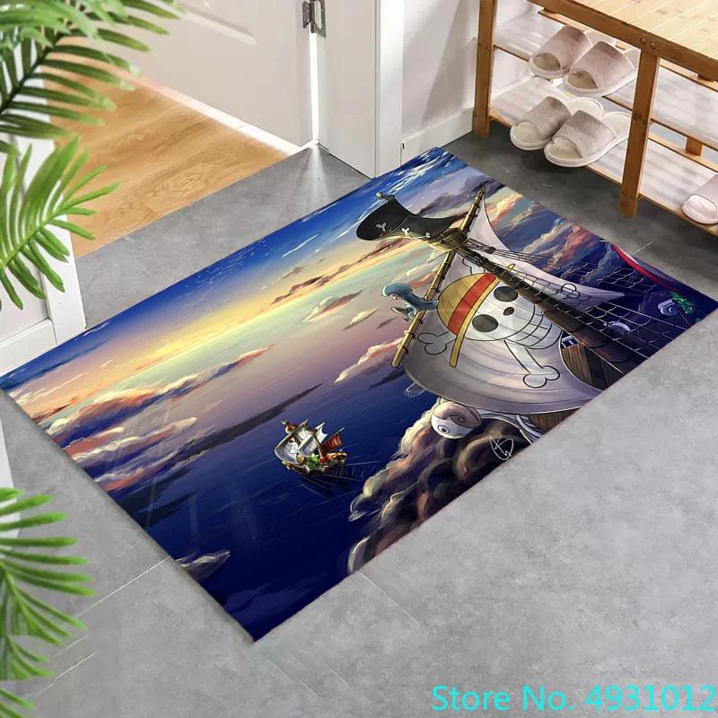 Creative 3D Cartoon Carpet  Anime One Piece Ace Anime Print Living Room Bedroom Decoration Rug Children Anti Slip Crawling Mat