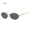 Pearl Oval Frameless Sunglasses Women Rimless Sunglasses Women Rimless Sunglasses Small Oval Sun Glasses Unsiex Shades UV400