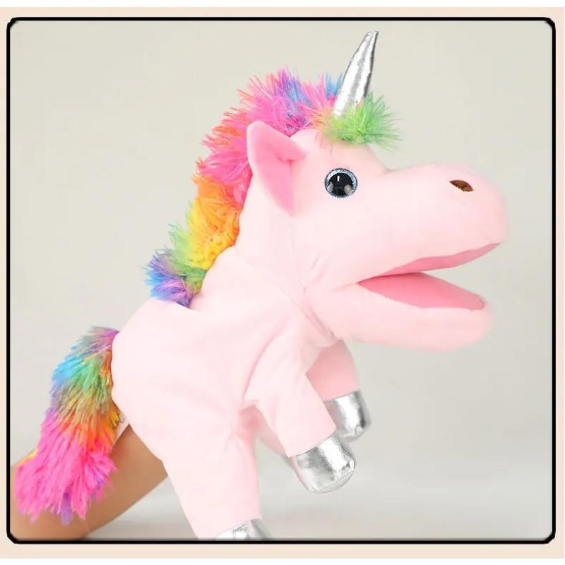 1/2 Stück Einhorn Handpuppe Plüschtier Stofftier Weiche Figur Kinder Pädagogisch Kindergarten Spielzeug Geschenk für Kinder Geburtstag