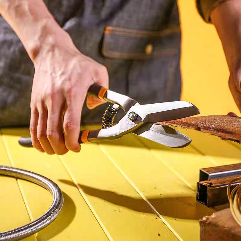 Tin Snips Heavy Duty Aviation Shears with Comfort Grip Handles Premium Metal Cutter for PVC Aluminum Packing Straps Sheet Metal