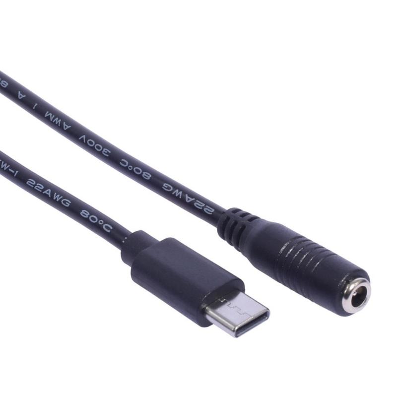 Typ-C-zu-3,5x1,35mm-Stecker & Buchse Stromanschluss-Verlängerungskabel Ladekabel Ladeadapterkabel für Smartphones Tablets