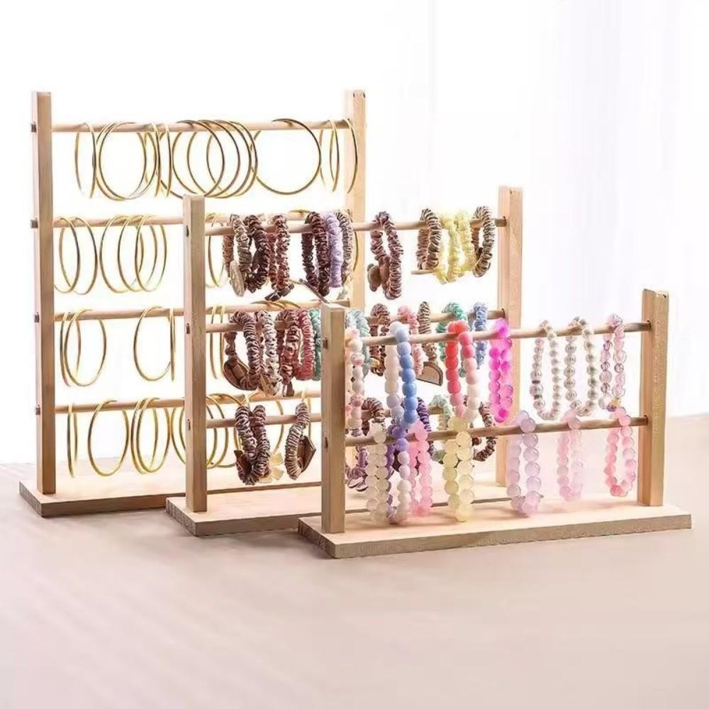 2/3/4 Layer Jewelry Display Stand Vintage Storage Shelf Bracelet Frame Removable Space Saving Wooden Storage Rack Home Decors