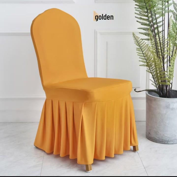 Verdickte elastische Faltenrock-Stuhlhusse für Hochzeiten & Konferenzen