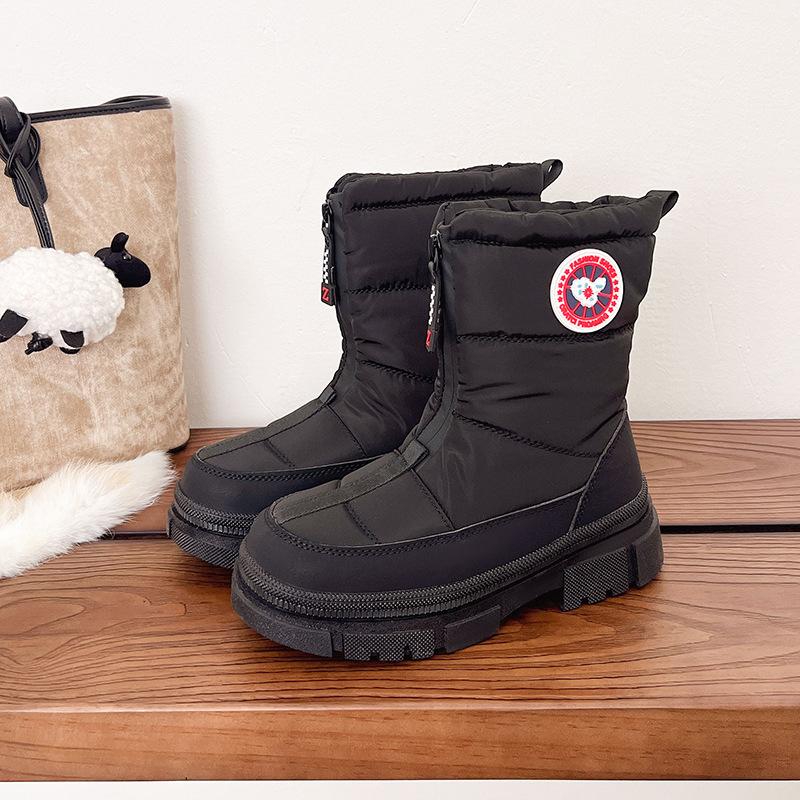 

Northeast snow boots women s winter velvet thickened warm mid-tube cotton boots cold-resistant, waterproof and non-slip thick-soled cotton shoes 41