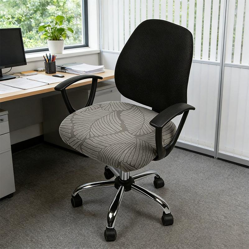 Stretch Chair Cover for Office Computer Seat Universal Elastic Split Protector Washable Washable Seat Decor