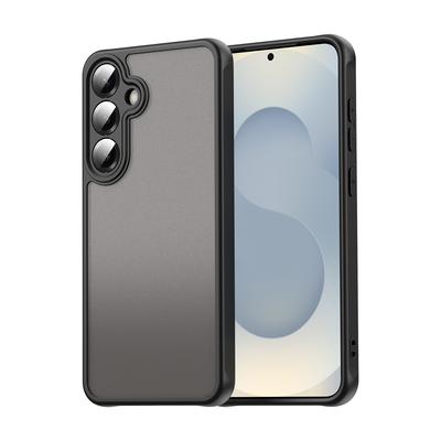 For Samsung Galaxy S25+ Case with Screen Film WANLONFENG FD Series Skin Touch TPU PC Phone Back Cover