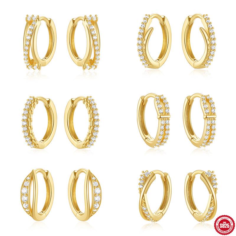 

Серьги-пряжки для ушей S925 Sterling Silver с бриллиантами Love Chain Luxury 925 Silver
