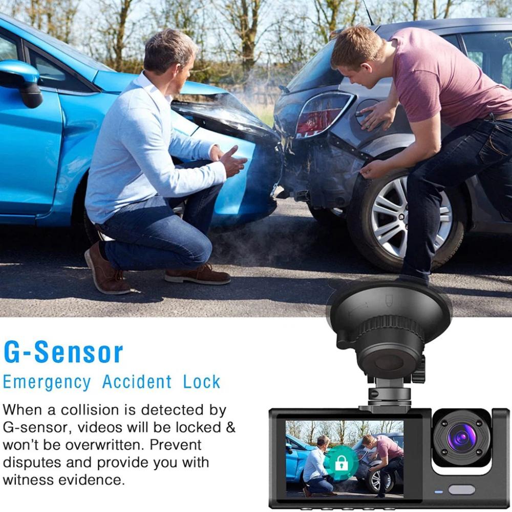 1080P Car Dashcam with 2/3 Cameras, Front/rear HD Video Recording, and Night Vision Function