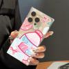 Square Back Tube Protection Clear Case For iPhone 14 Pro Max 16 ProMax 15 Plus 11 12 13 Anti-Oxygen,Peach Beverage Pattern Casing