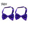 Adult Child Formal Wear Sparkly Sequin Bow Tie, Adjustable Glitter Necktie for Men, Shining Magic Show Tie Shiny Pre-Tied Neck Ties Banquet, Carnival