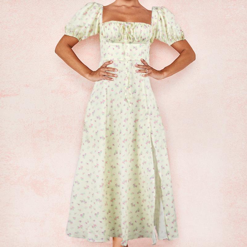 European And American Summer Ladies Long Skirt French Elegant Style Suspenders Solid Color Casual Dress Dating Party Vacation Style
