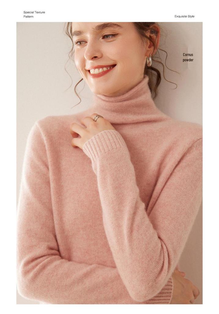 Women's Thick Cashmere High-Neck Sweater for Autumn and Winter