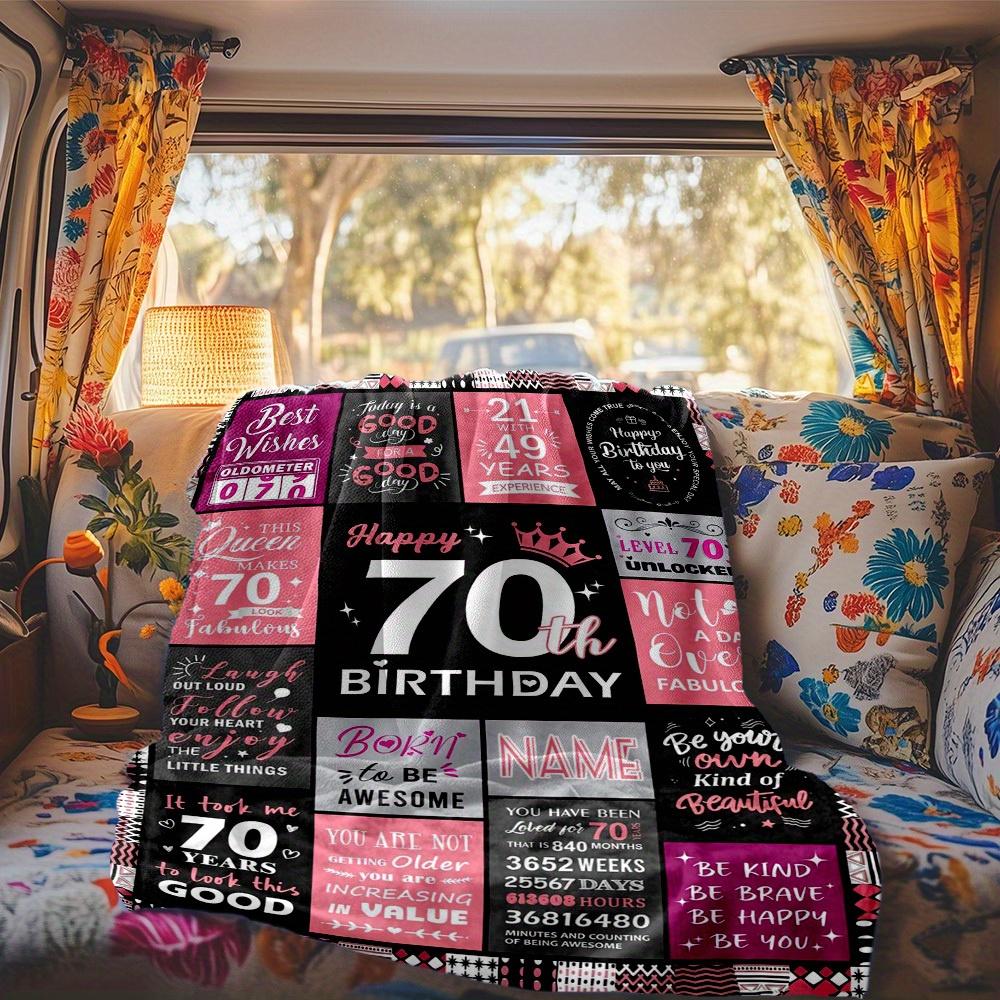 Birthday Celebration Customize Your Name Rv Blanket Soft Warm Lightweight Allseason Multipurpose Throw For Travel Camping Picnic Sofa Bed Living Room