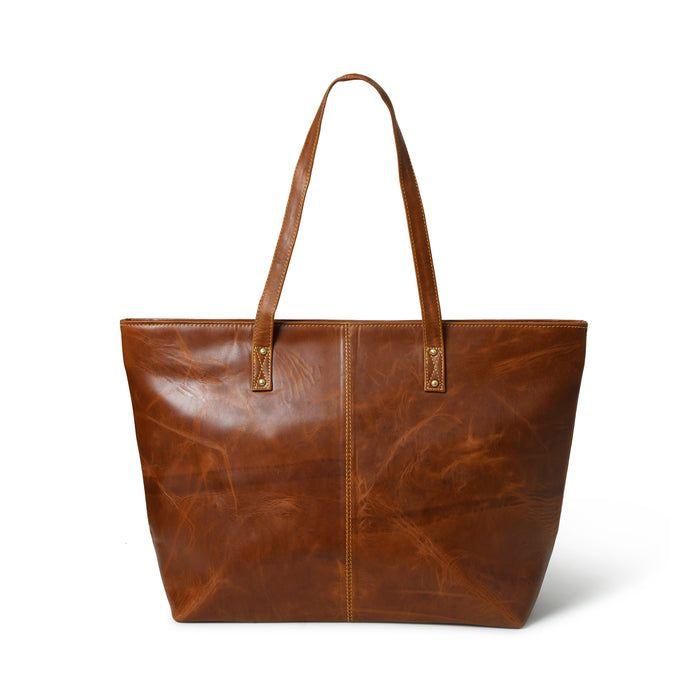(The Kim Tote Bag - Cocoa Brown) Leather Bag