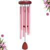 Outdoor Vintage Six Tube Aluminum Wind Chime Garden Hanging Decoration with Wooden Top and Clapper for Patio Porch Yard