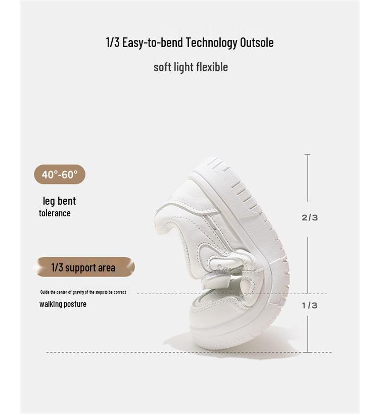ABC Kids 6137 Unisex Casual Sneakers - Autumn 2025 White Hook-and-Loop Shoes