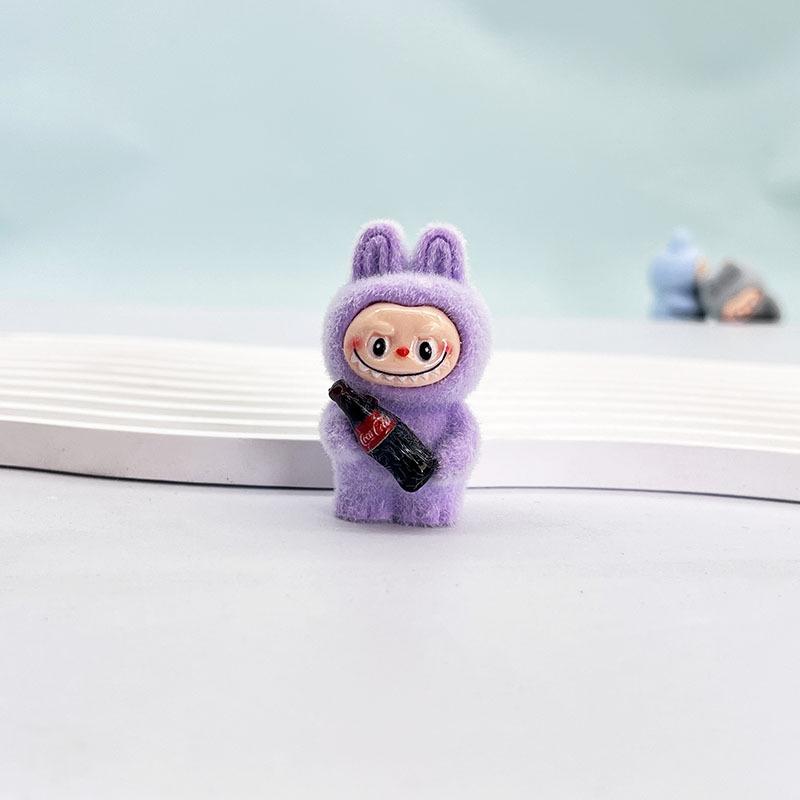 

Брелок из смолы в виде кролика с бутылкой колы: Трендовая игрушка-сюрприз, сделай сам, ювелирный аксессуар фиолетовый