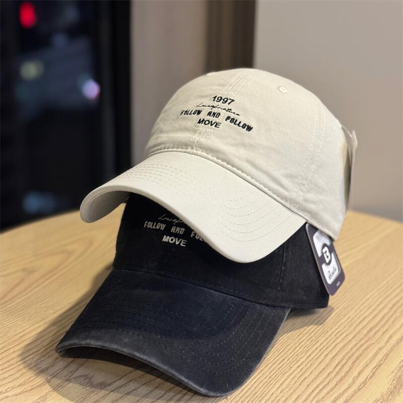 Outdoor Embroidery Alphabet Baseball Cap Male Female Youth Couple Student Soft Top Cap Washed Sun Cap