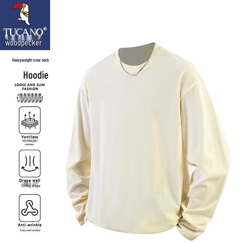 TUCANO Men's Solid Color Long Sleeve Crew Neck T-Shirt