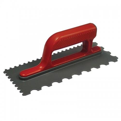 Faithfull Notched Trowel V 4mm & Round 7mm Plastic Handle 11 X 4.1/2in