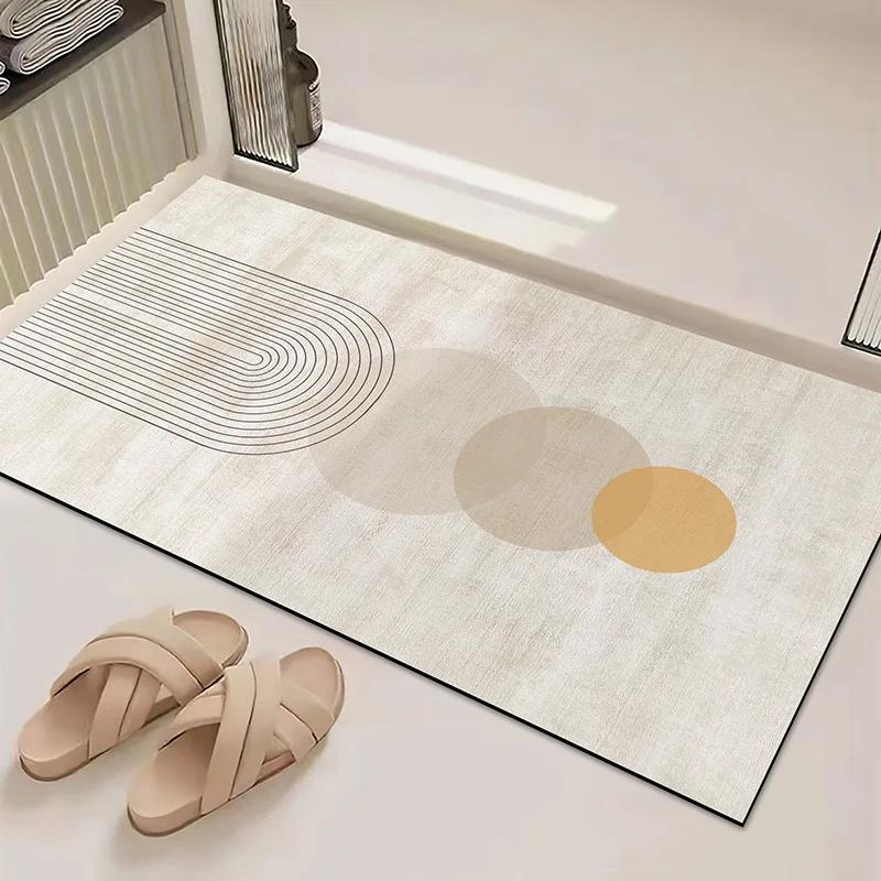 Diatom mud bathroom mat, absorbent and non slip, toilet door mat, quick drying shower mat