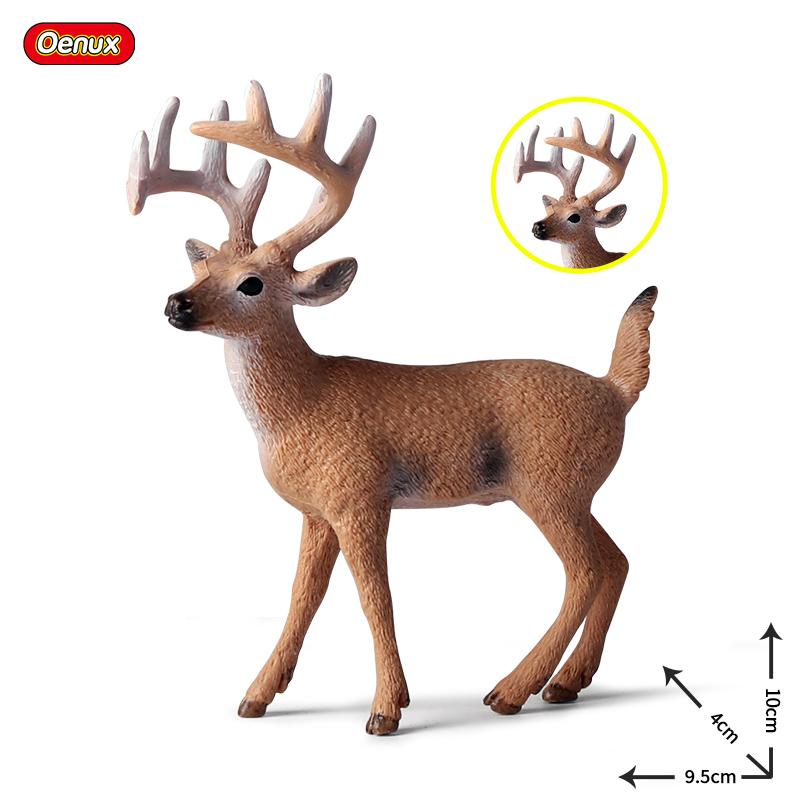 Oenux Mini Christmas Trees Cedar Woodland Animals Cake Toppers Accessory Fox Deer Rabbit Squirrel Antelope Model Decor Kids Toy