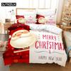 Red Christmas Duvet Cover Set King Queen Size for Single Double Bed Linens Quilt Comforter Pillow Case 3D Full Twin 3PCS 2PCS