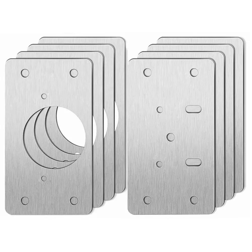 

4 пары ремонтных пластин для петель, мебельные петли для шкафа, ящика, стола, монтажный инструмент, фурнитура, фиксирующая пластина из нержавеющей стали