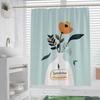 Chat Nordique Fleurs lavable Résistant à la saleté Rideau de douche Pommeau de douche étanche Polyester Rideau de bain Pour décoration intérieure