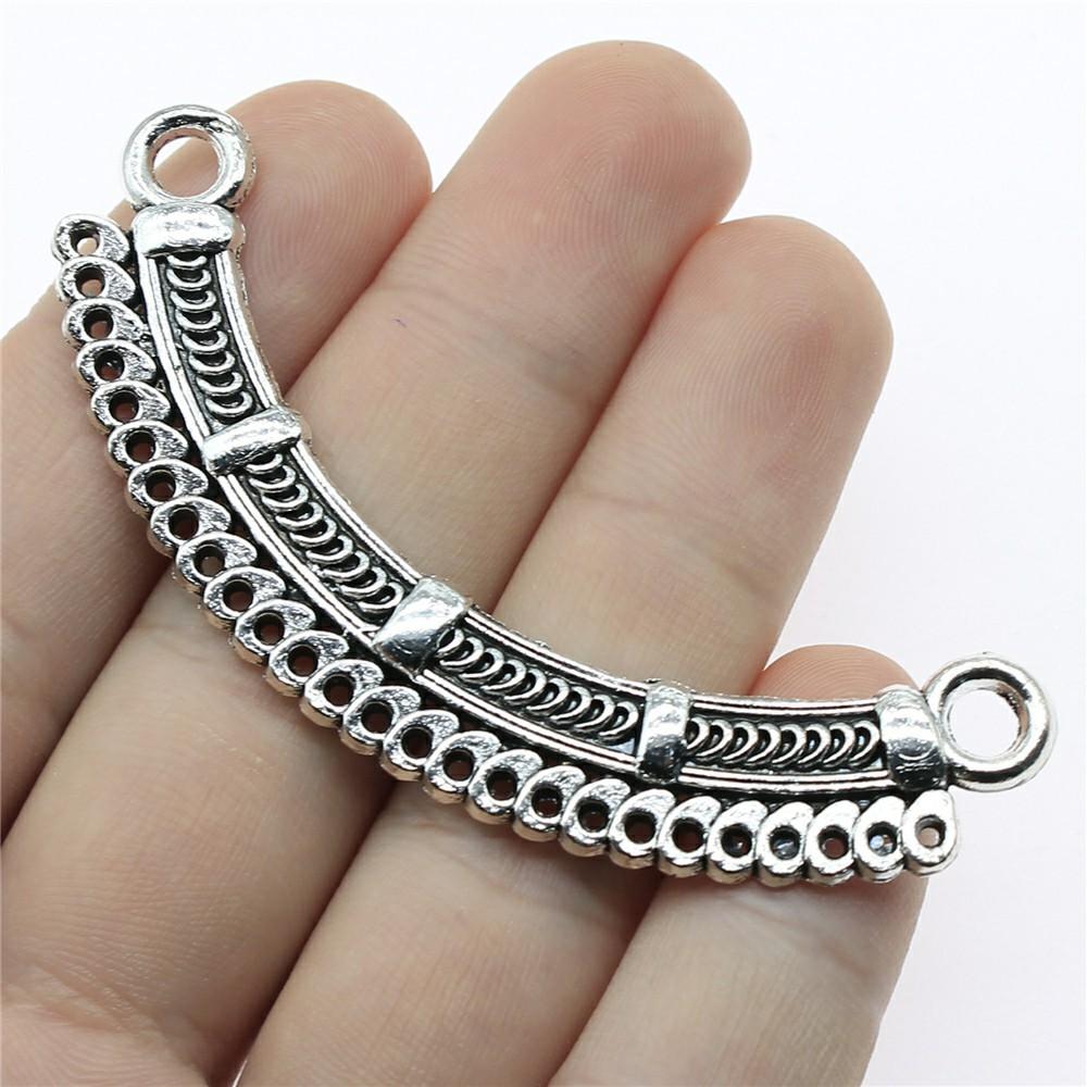 2pcs Necklace Connector For Jewelry Making Tibetan Silver Color Pendants Antique Jewelry Making DIY Handmade Craft