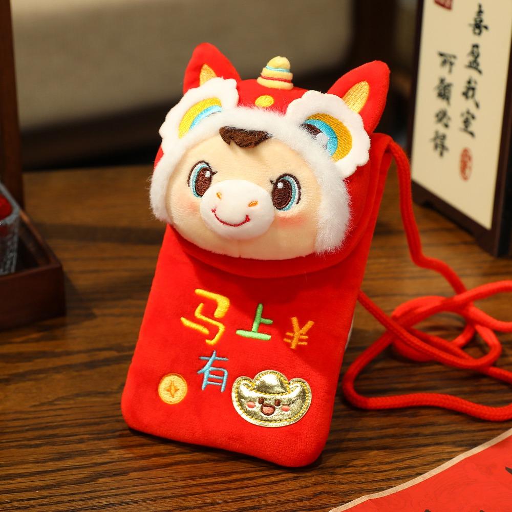 PP Cotton Red Envelopes Chinese Style New Year Blessing Lucky Horse Crossbody Bag Lucky New Year Red Packets Year of The Horse