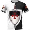 Fashionable Retro Templar 3D Printed Men's T-shirt Summer Casual Street Wear Couple T-shirt Short Sleeved Top