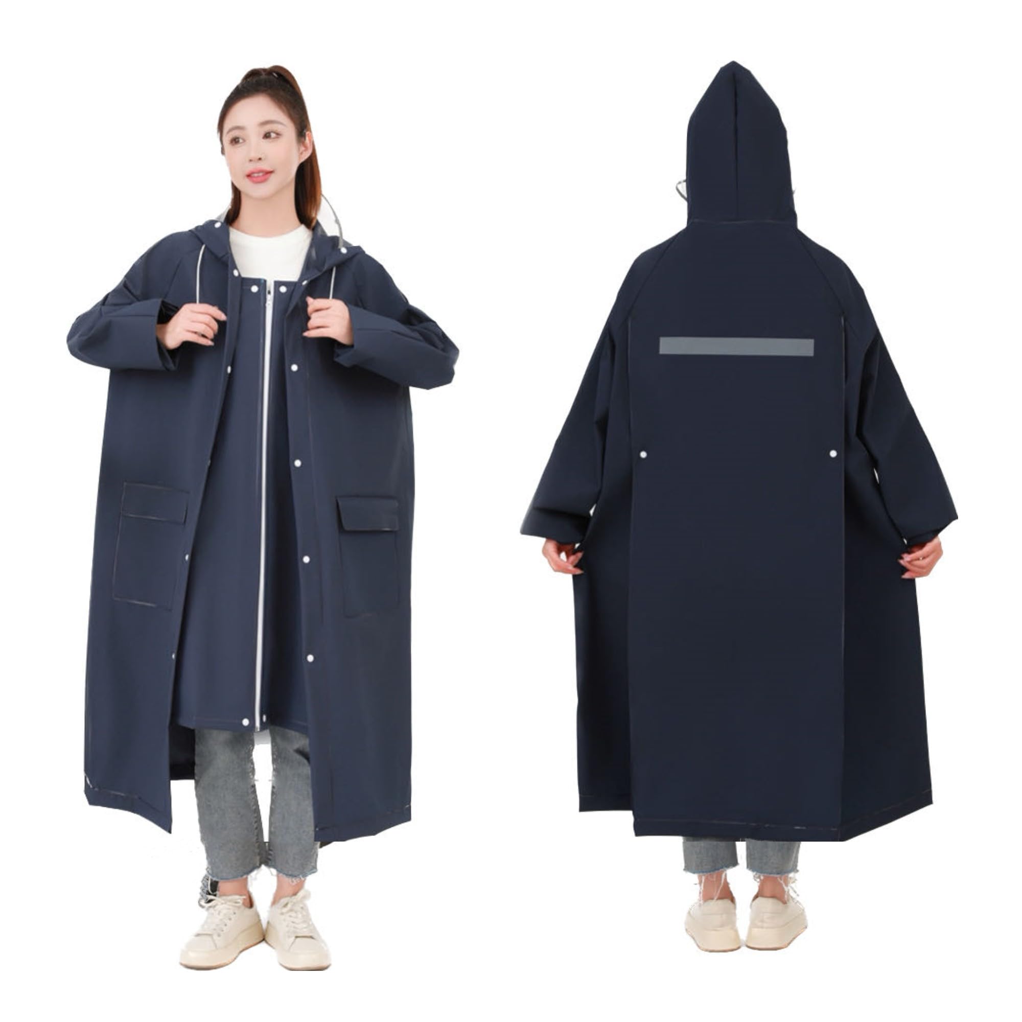 

Плащ для мужчин и 2025 новый двойной прозрачный дождевик, подходящий для велосипедов и дождя, длинный, большой, супер водонепроницаемый, дождливый, с сумкой для хранения в комплекте [CITER]