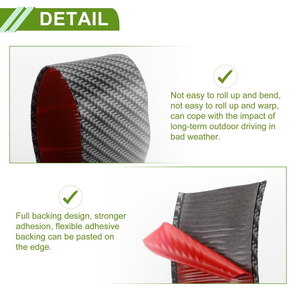 HOPESPANNER Universal 13ft x 2.76inch Car Side Skirt Protector Adjustable Side Edge Guard PVC 1PC Carbon Fiber Pattern Black